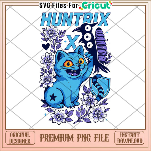 Huntrix blue tiger design png, kpop demon hunter png, demon idol png