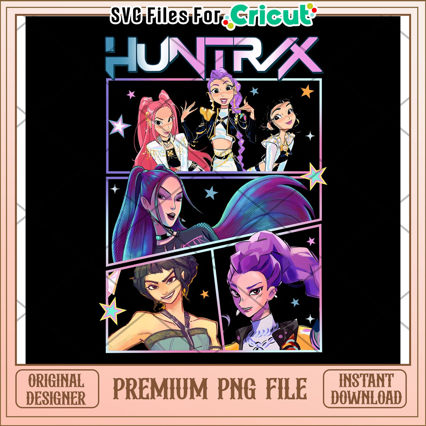 Huntrix design png, kpop band png, huntrix tiger png