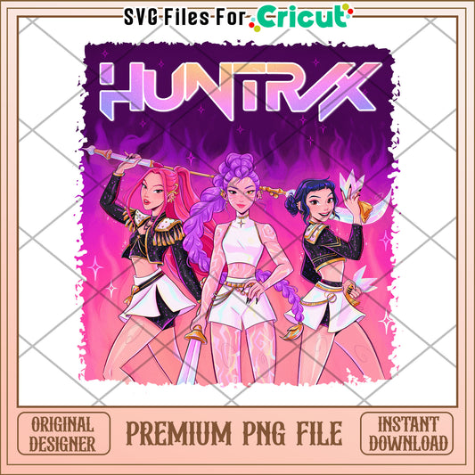Huntrix design png, kpop songs png, netflix cartoon png