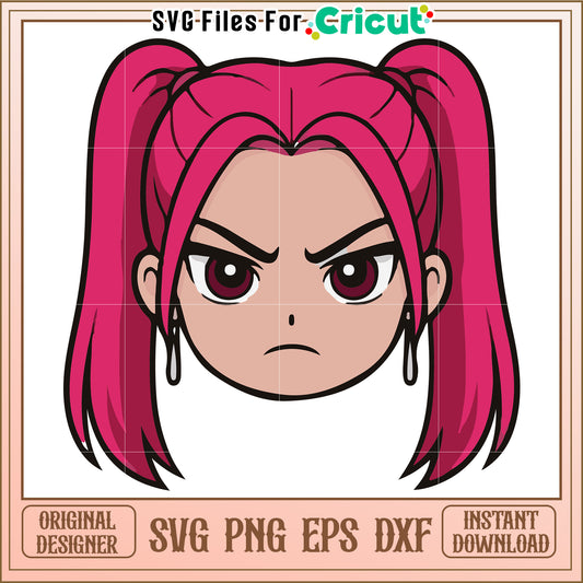 Huntrix girl character svg, kpop cartoons svg, saja huntrix svg