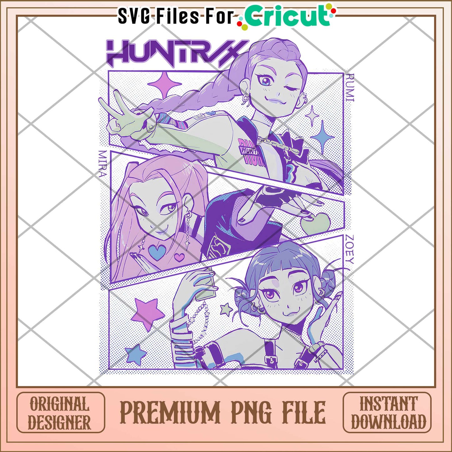 Huntrix girl membes png, saja boys warrior png, kpop hero png