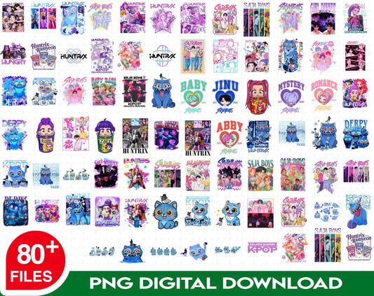 Huntrix girls bundle png, kpop demon hunters​ bundle png, huntrix bundle png