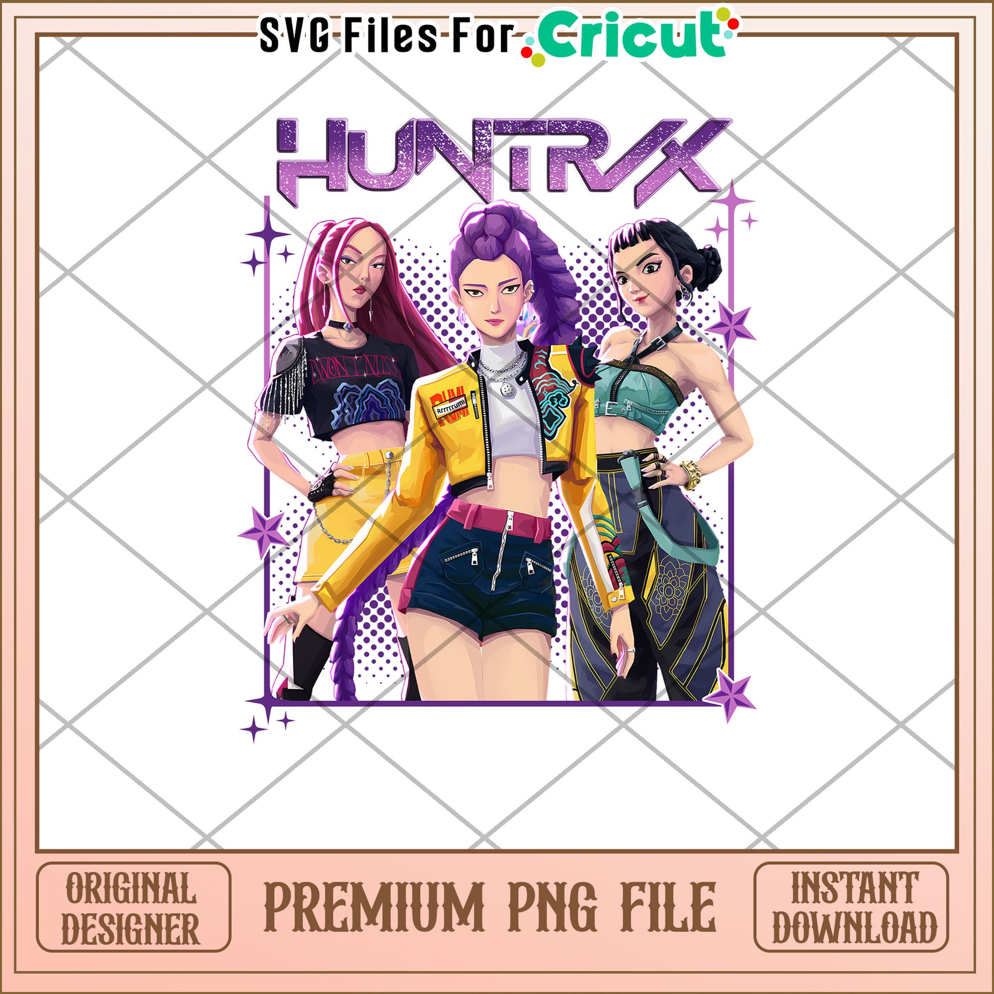 Huntrix girls illustration png, kpop songs png, netflix cartoon png