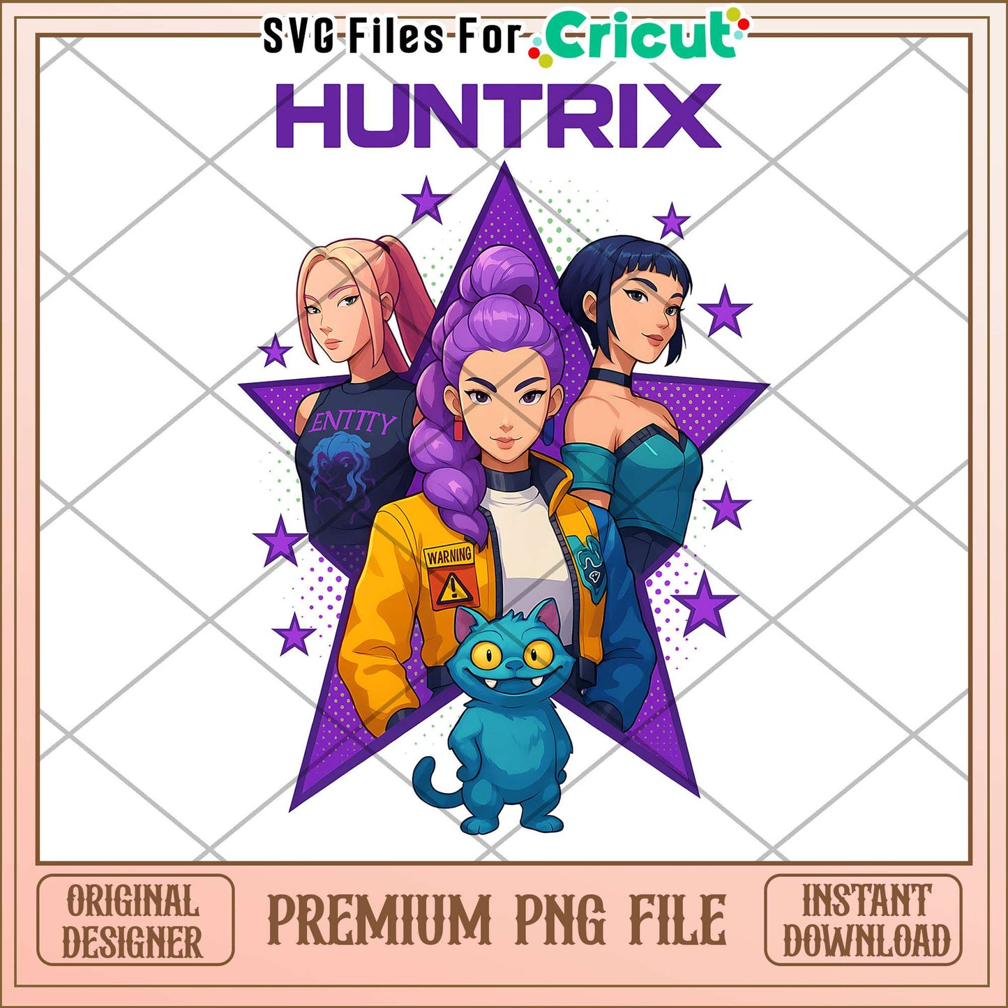Huntrix girls png, cute demon slayer png, kpop girl png