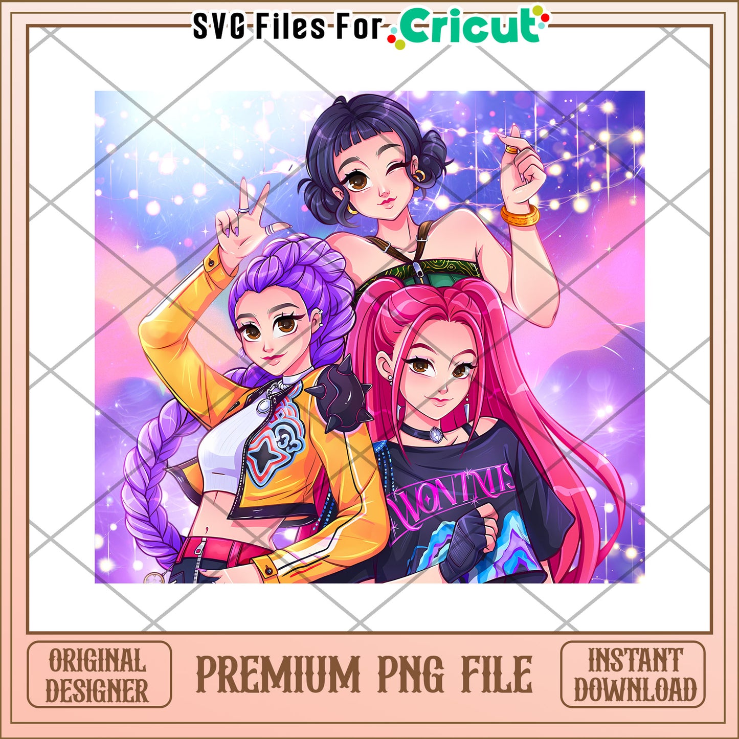 Huntrix girls png, huntrix members png, huntrix toys png