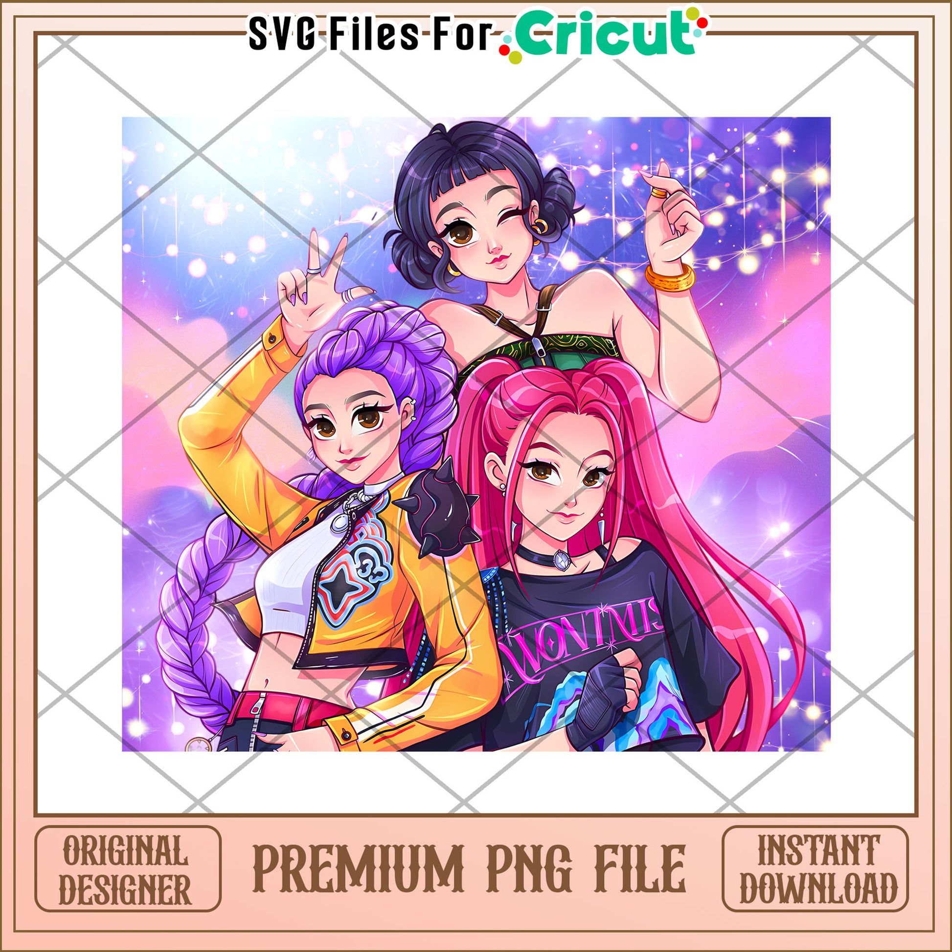 Huntrix girls png, huntrix members png, huntrix toys png