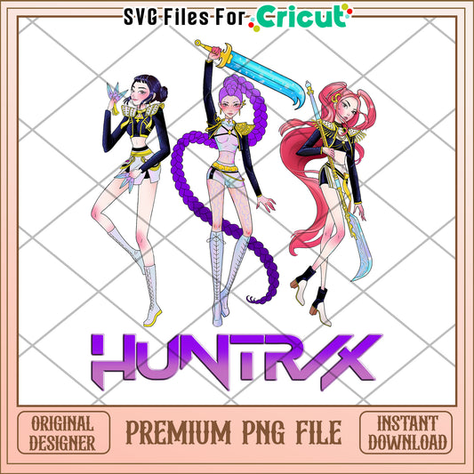 Huntrix girls png, kpop band png, korean cartoon png