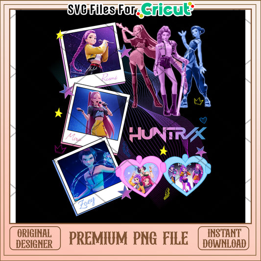 Huntrix girls png, manhwa png, saja and huntrix png