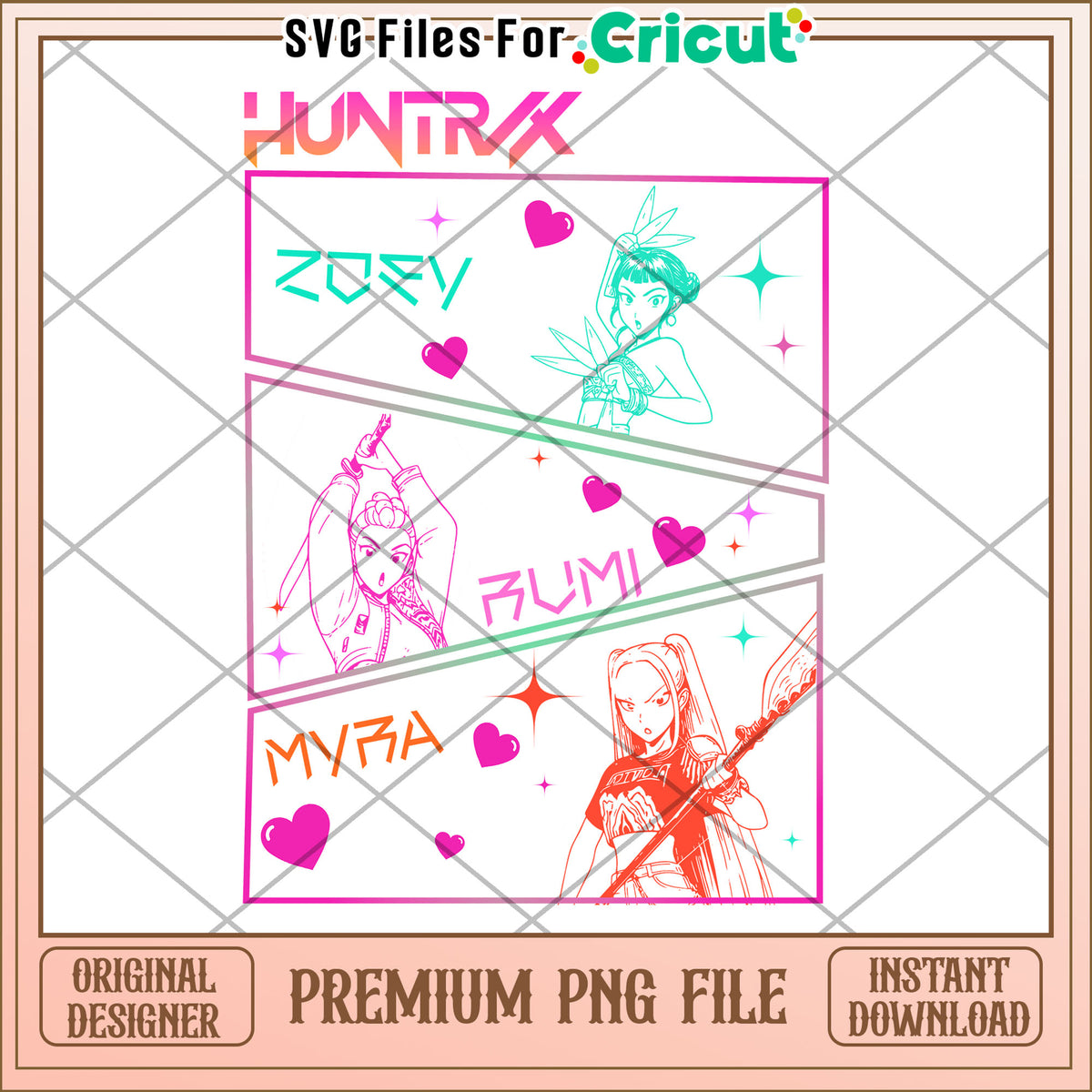 Huntrix girls png, saja boys fans png, huntrix characters png – svg ...