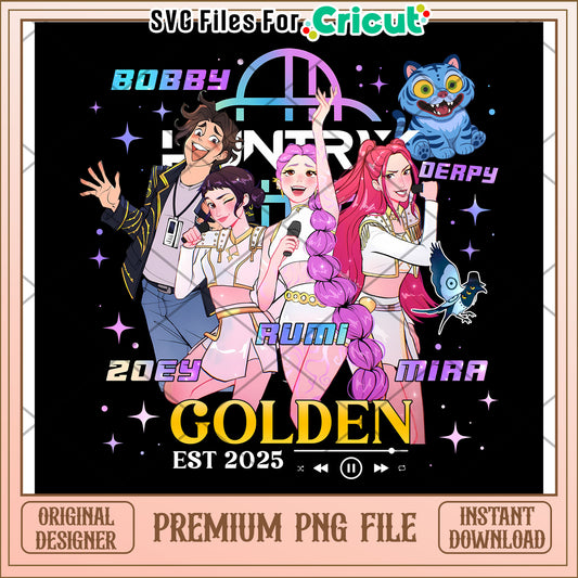 Huntrix golden png, saja boys fans png, huntrix characters png