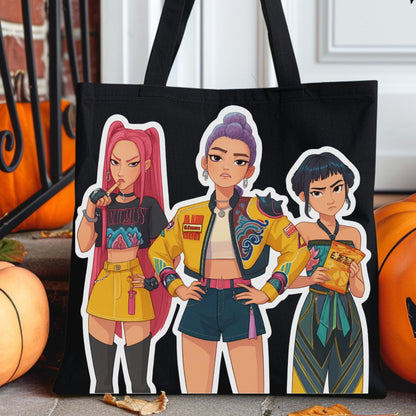 Huntrix kpop bundle png, kpop idol bundle png, gaming character fashion bundle png