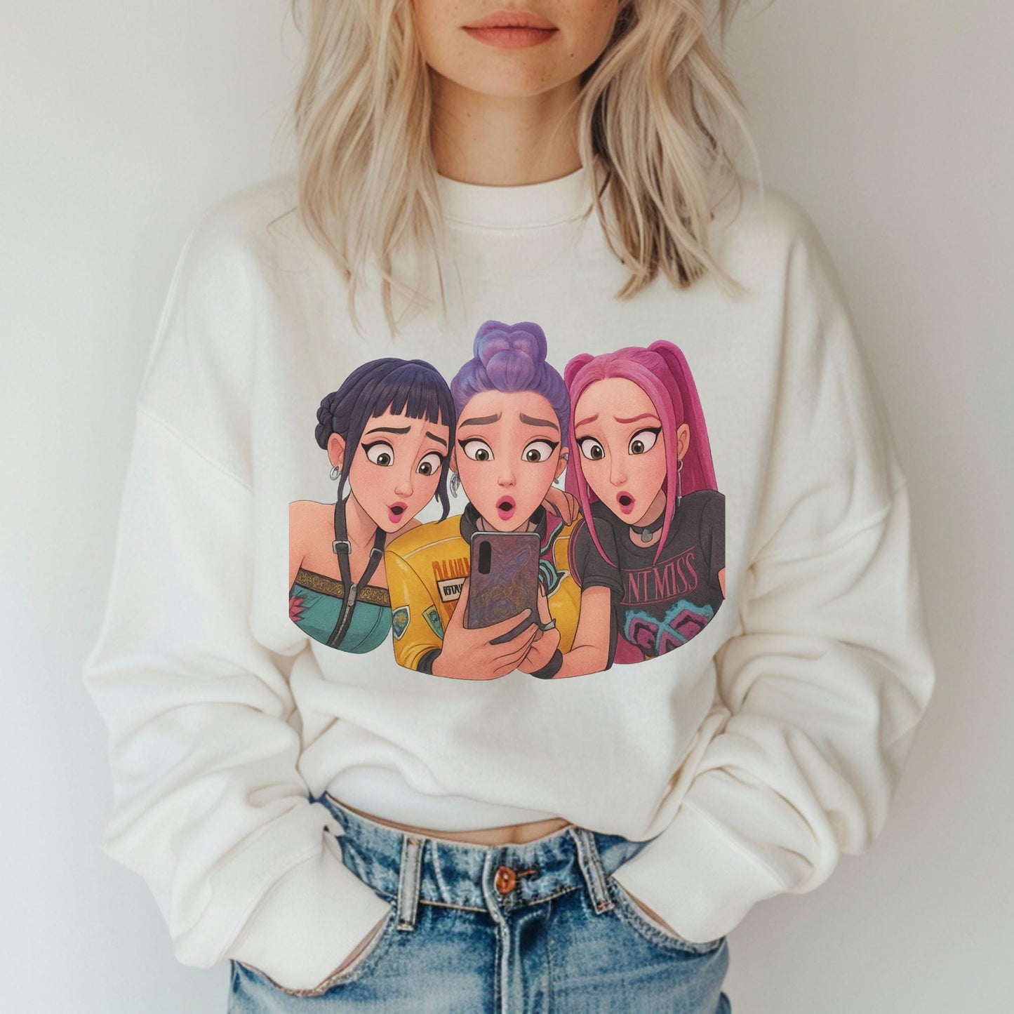 Huntrix kpop bundle png, kpop idol bundle png, gaming character fashion bundle png