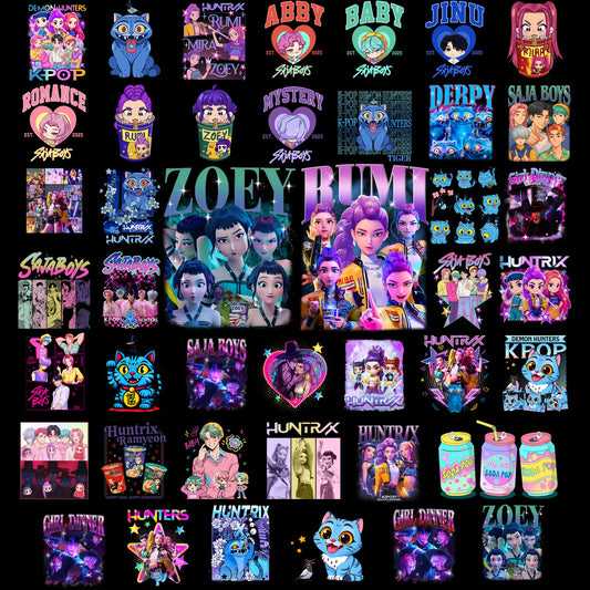 Huntrix logo bundle png, kpop demon hunters​ bundle png, huntrix bundle png