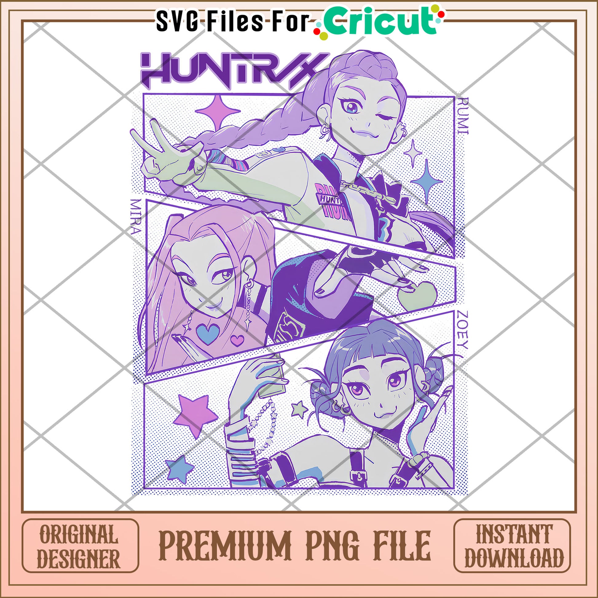 Huntrix members png, kpop songs png, netflix cartoon png