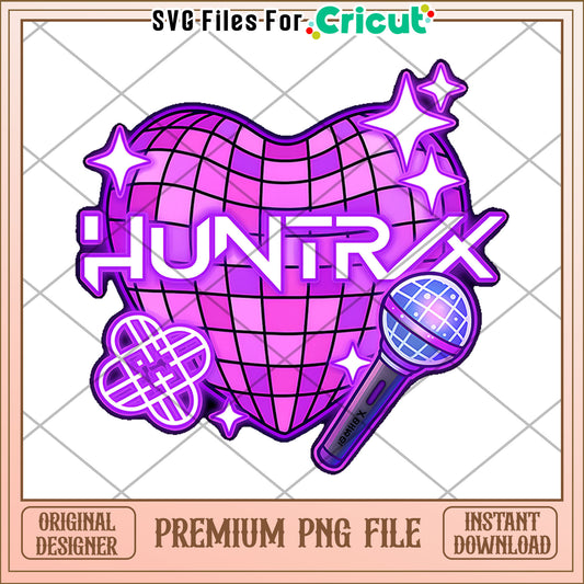 Huntrix purple heart png, kpop band png, korean cartoon png