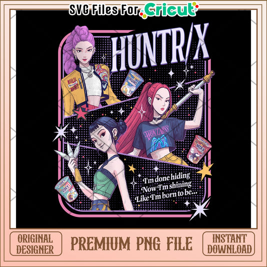 Huntrix team logo png, huntrix members png, huntrix toys png