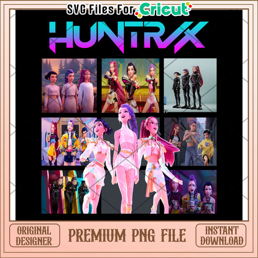 Huntrix team logo png, kpop songs png, netflix cartoon png