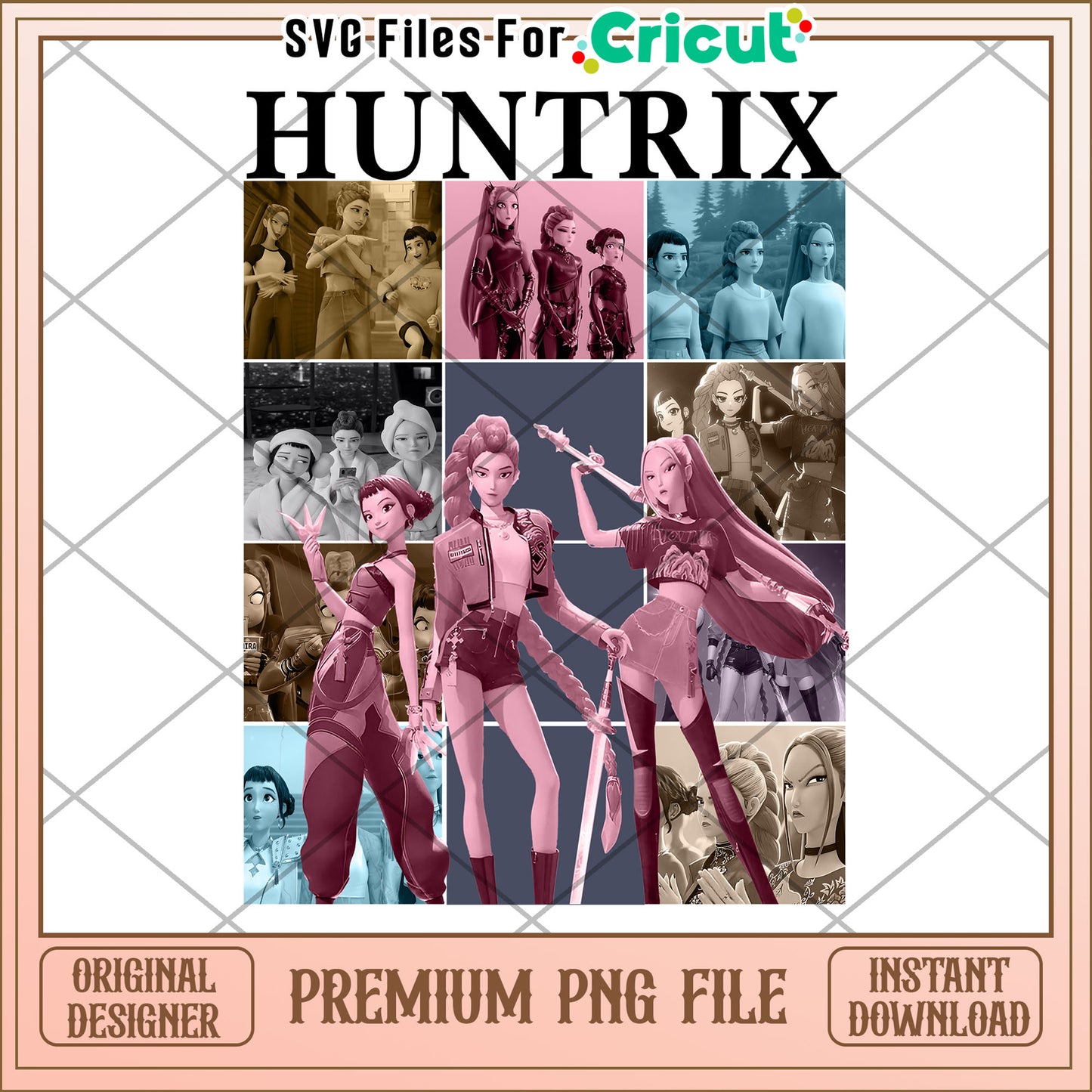 Huntrix team png, kpop band png, korean cartoon png