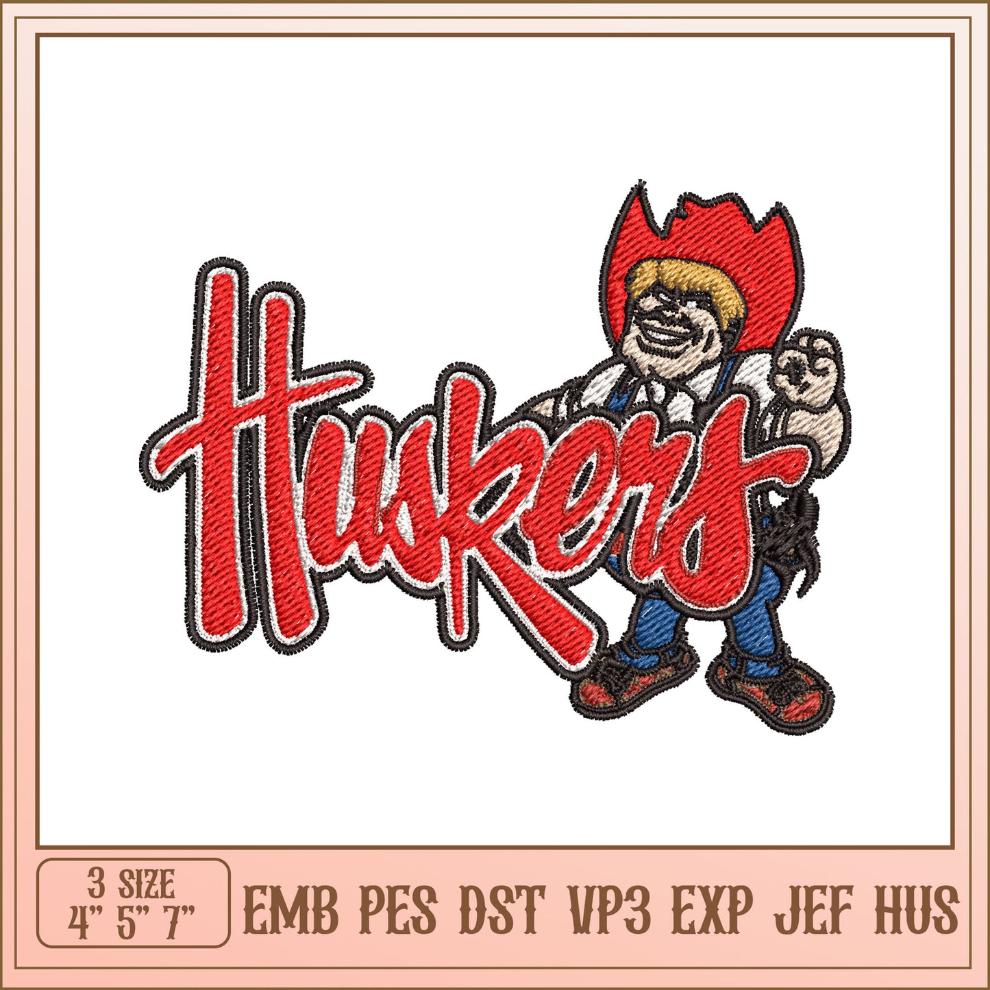 Huskies Embroidery Design