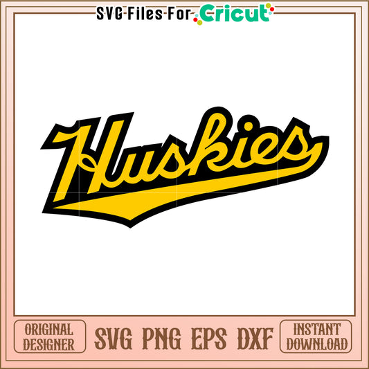 Huskies SVG design for Cricut, perfect for custom sports projects and decor