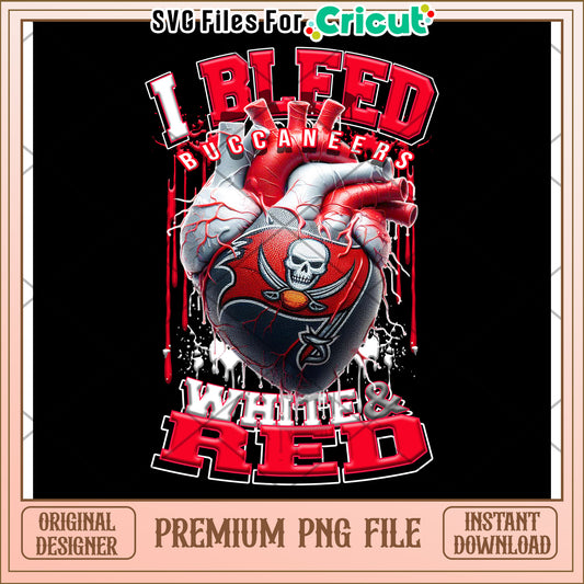 I Bleed Buccaneers Graphic for Fans, Premium PNG Instant Download