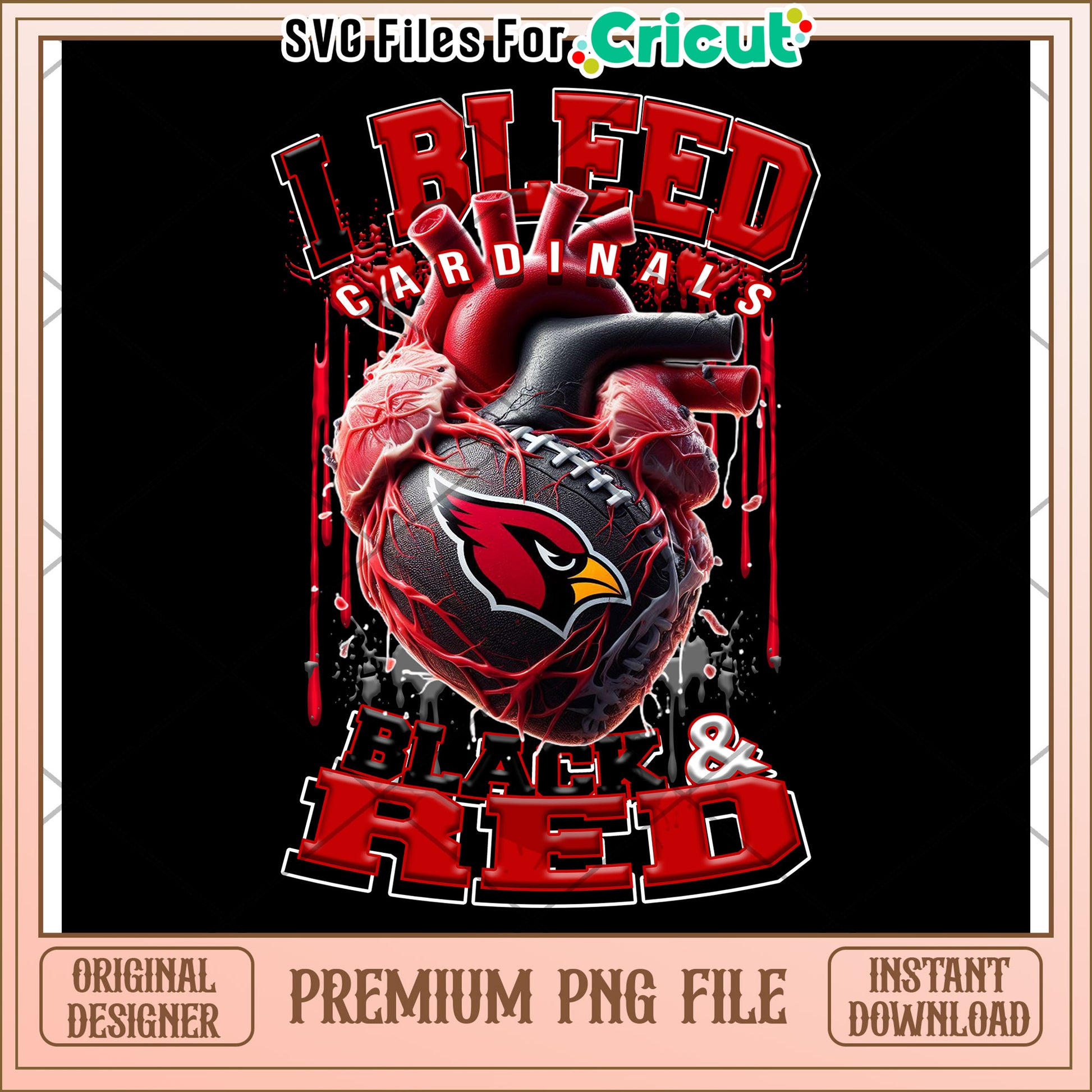 I Bleed Cardinals Graphic Design for Fans, Premium PNG Download