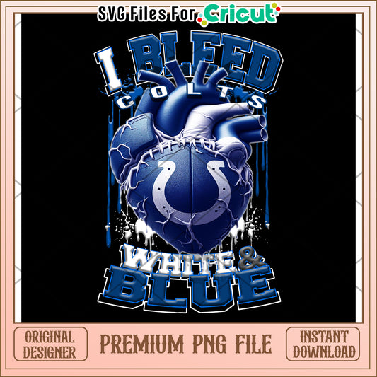 I Bleed Colts Graphic Design for Fans, Perfect for Cricut Projects