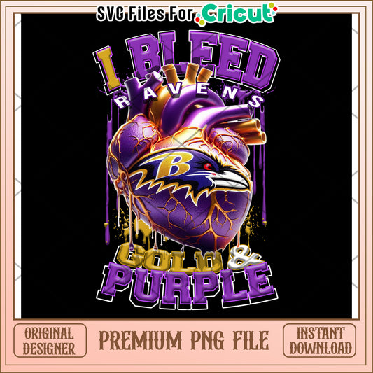 I Bleed Ravens Graphic Design, Perfect for Cricut Projects