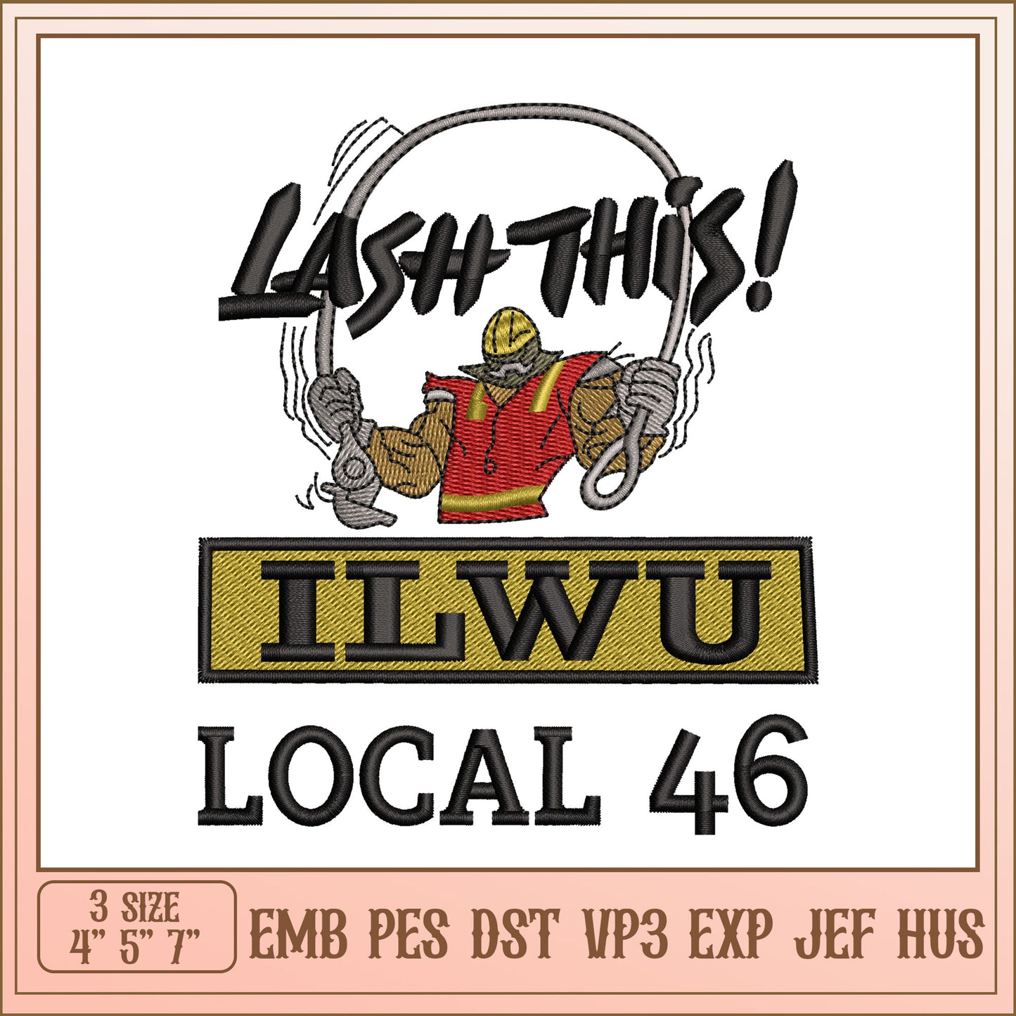 ILWU Local 46 Embroidery Design