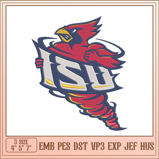 ISU Cardinal Tornado Embroidery Design