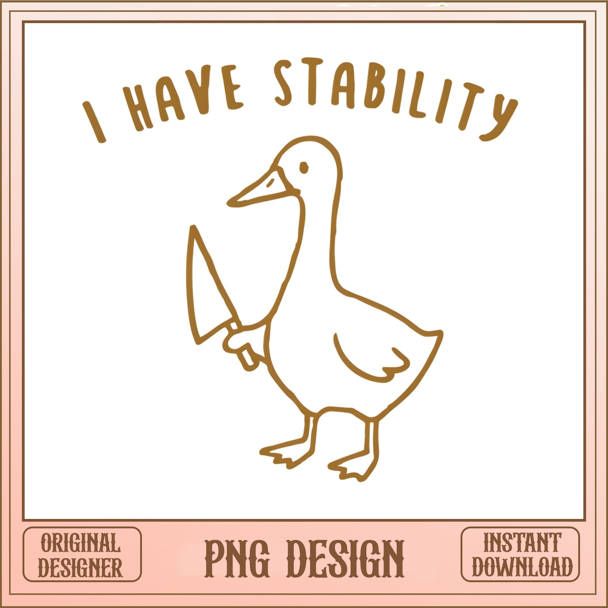 I Have Stability Duck With Knife PNG, Funny Duck PNG, Meme PNG