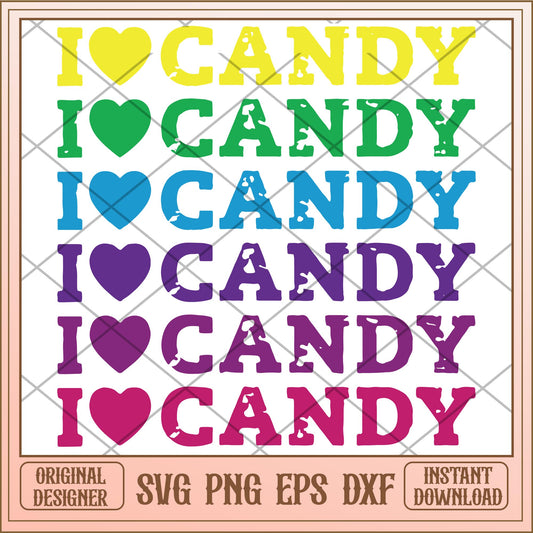 I love candy svg, halloween characters svg, digital download