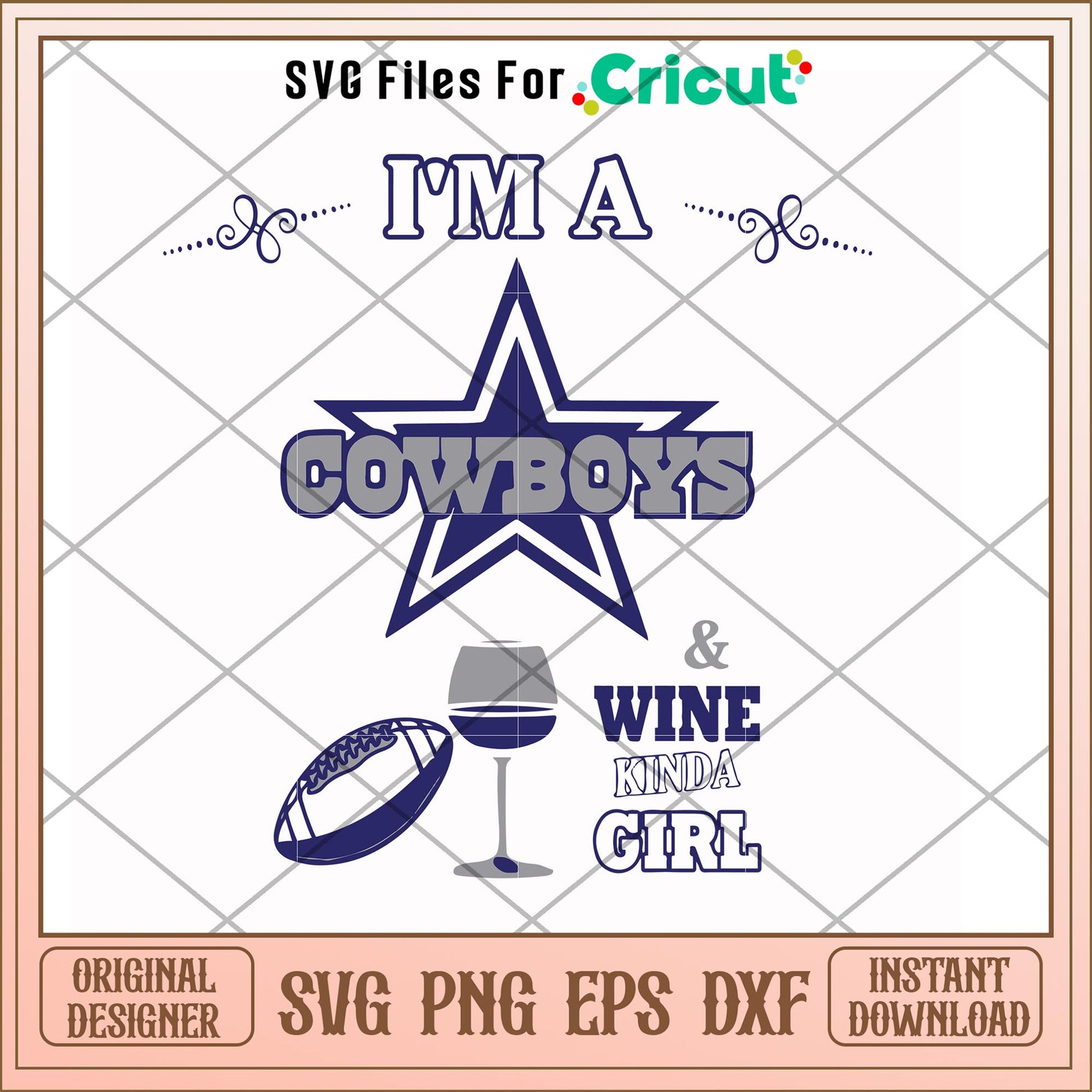 I'm a Cowboys & wine kinda girl svg, Cowboys svg, new nfl svg
