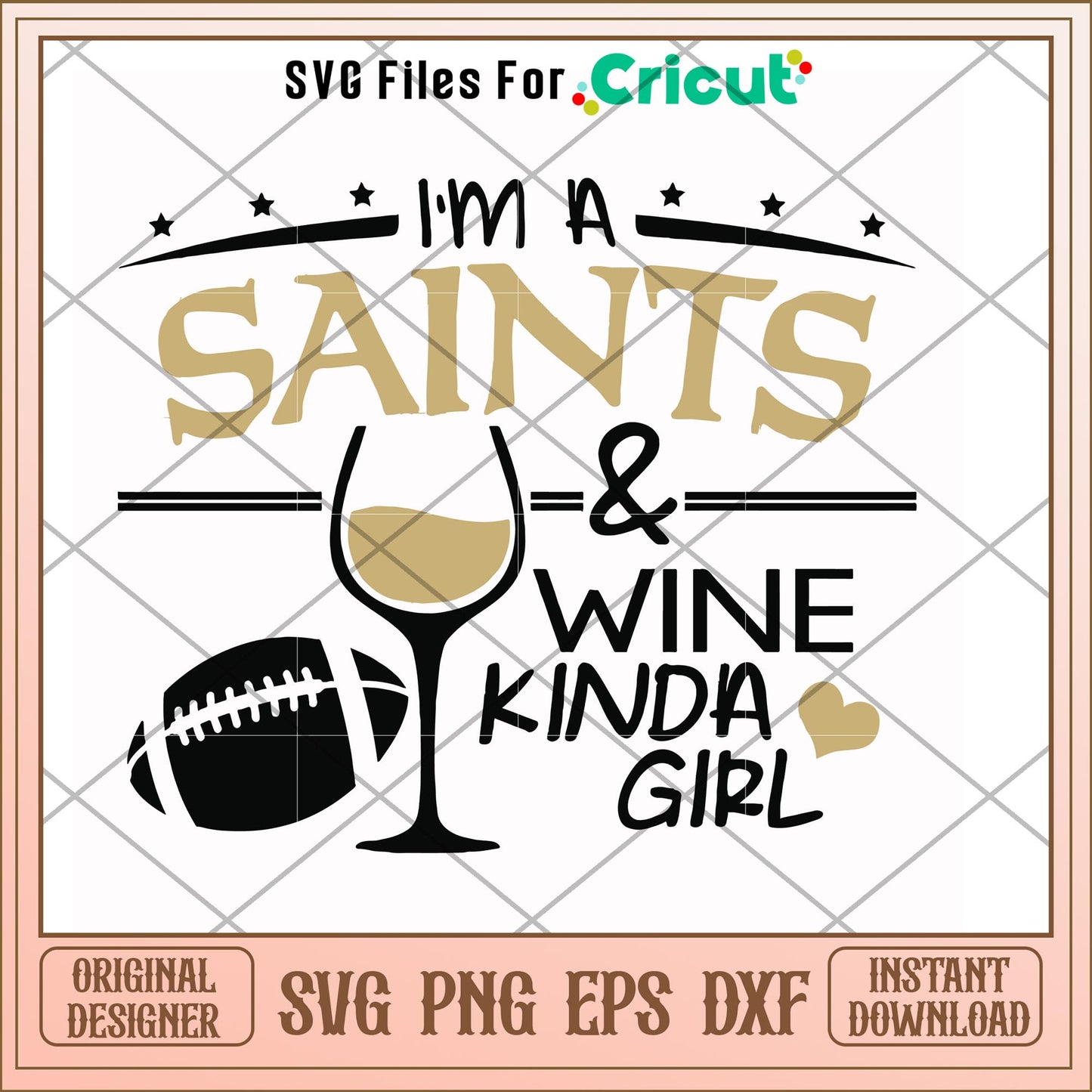 I'm a Saints & wine kinda girl svg, Saints svg, new nfl svg