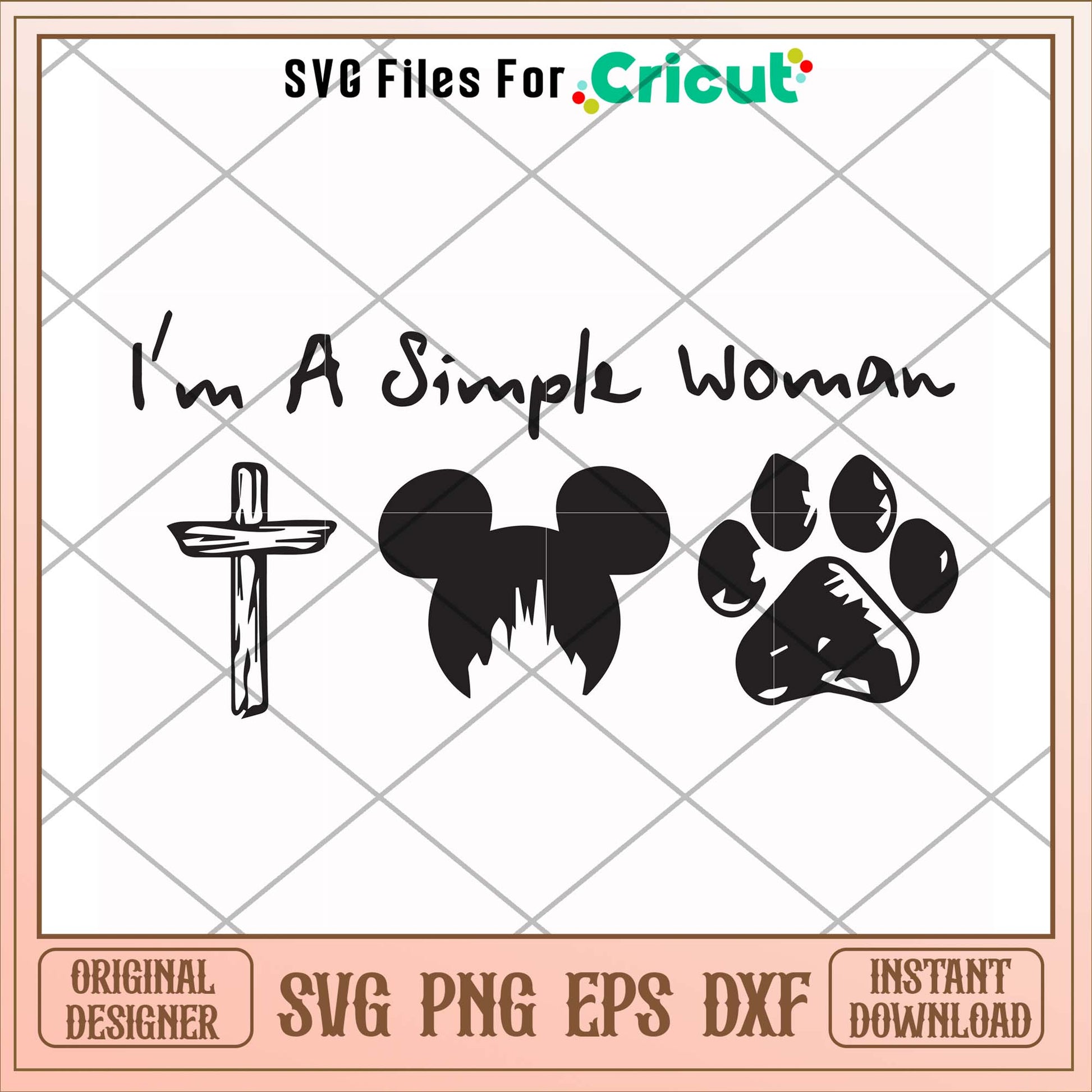 I'm a simple woman mickey mouse svg, woman svg, funny svg