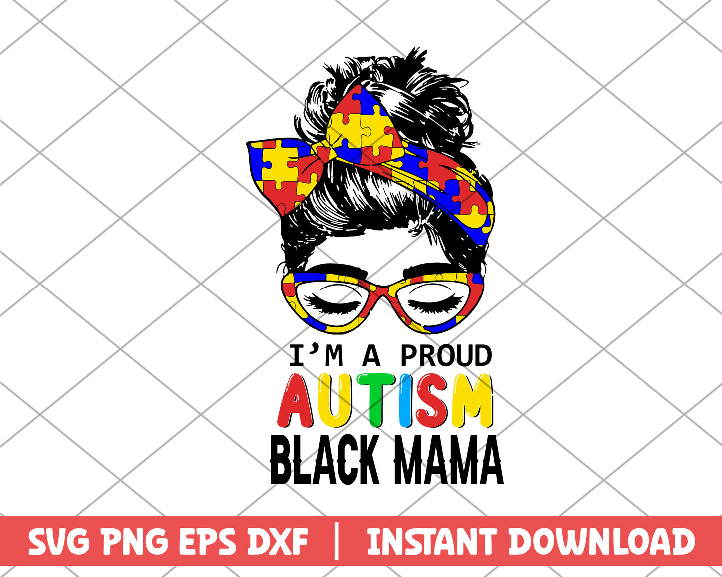 I'm a proud autism blak mama mothers day svg