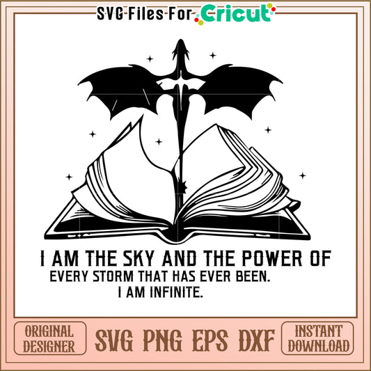 I'm the sky and the power of storm svg, epic fantasy quote svg