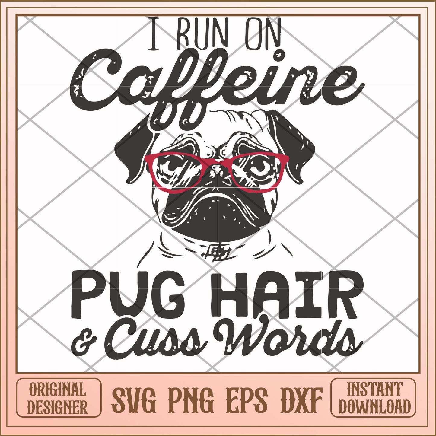 I run on caffeine dog hair bulldog svg, bulldog svg, funny svg