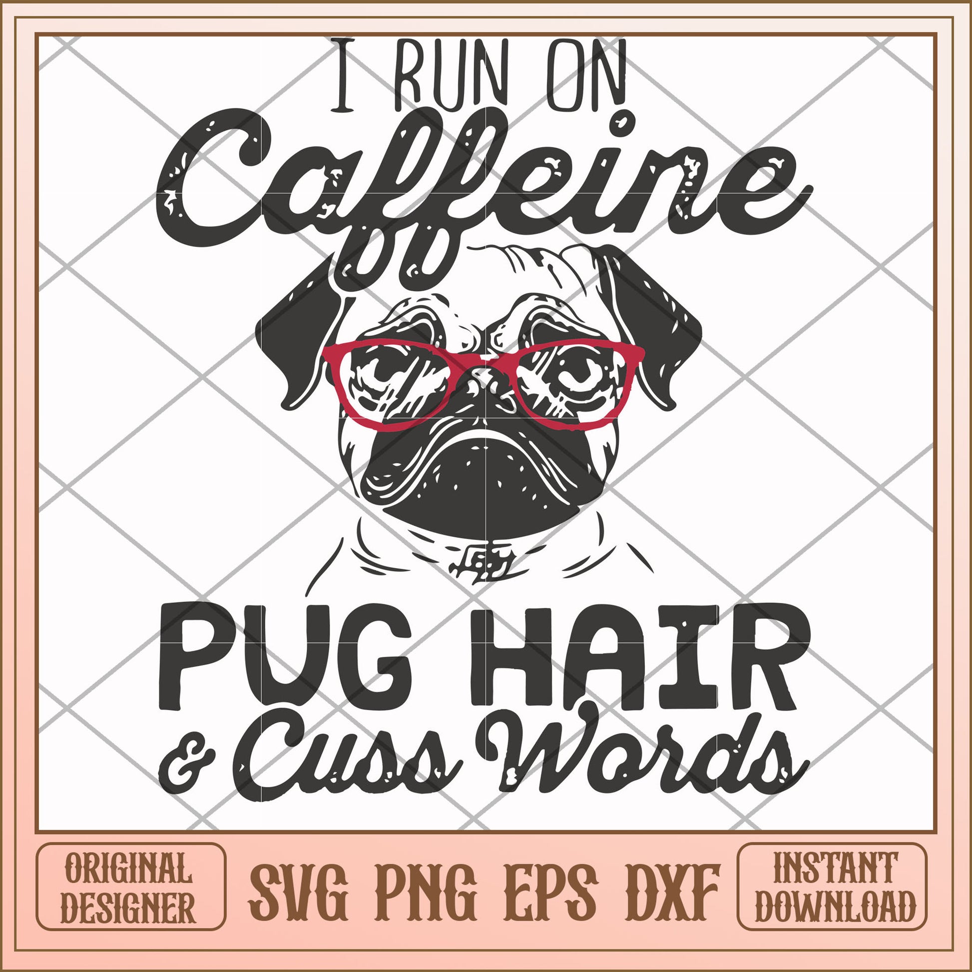 I run on caffeine dog hair bulldog svg, bulldog svg, funny svg