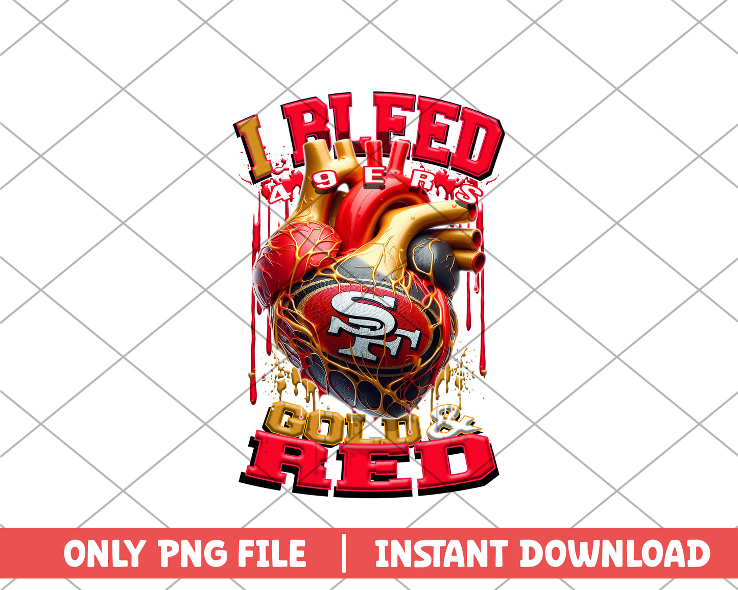 I bleed 49ers gold & red png, San Francisco 49ers png