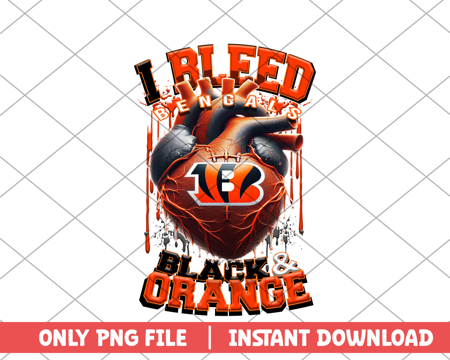 I bleed bengals black & orange png, Cincinnati Bengals png