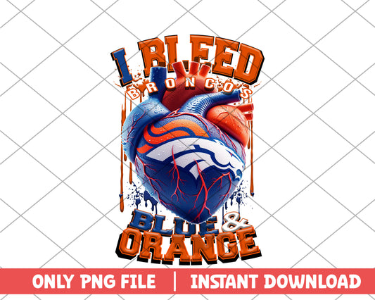 I bleed broncos blue & orange png, Denver Broncos png