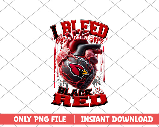 I bleed cardinals black & red png, Arizona Cardinals png