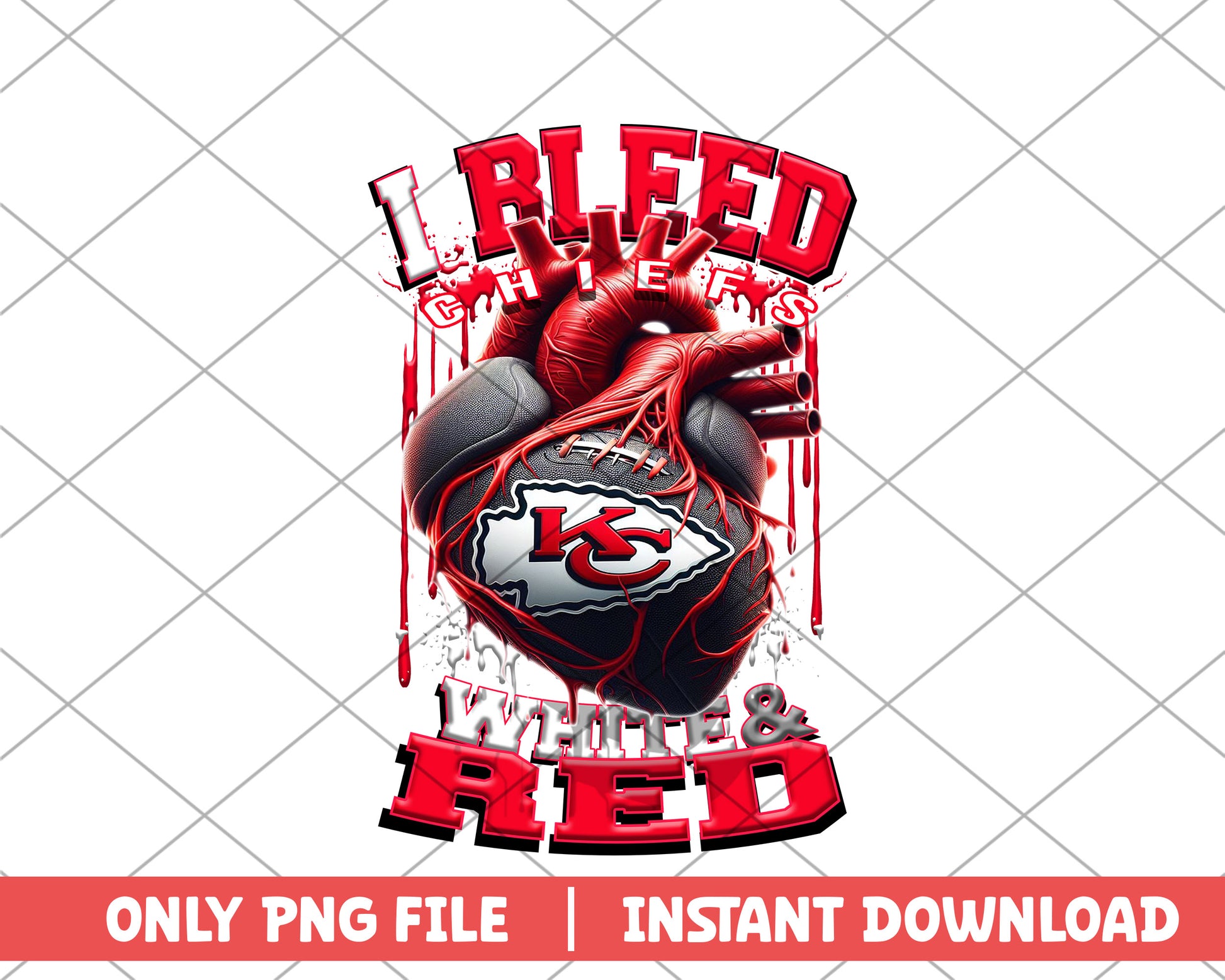 I bleed chiefs white & red png, Kansas City Chiefs png