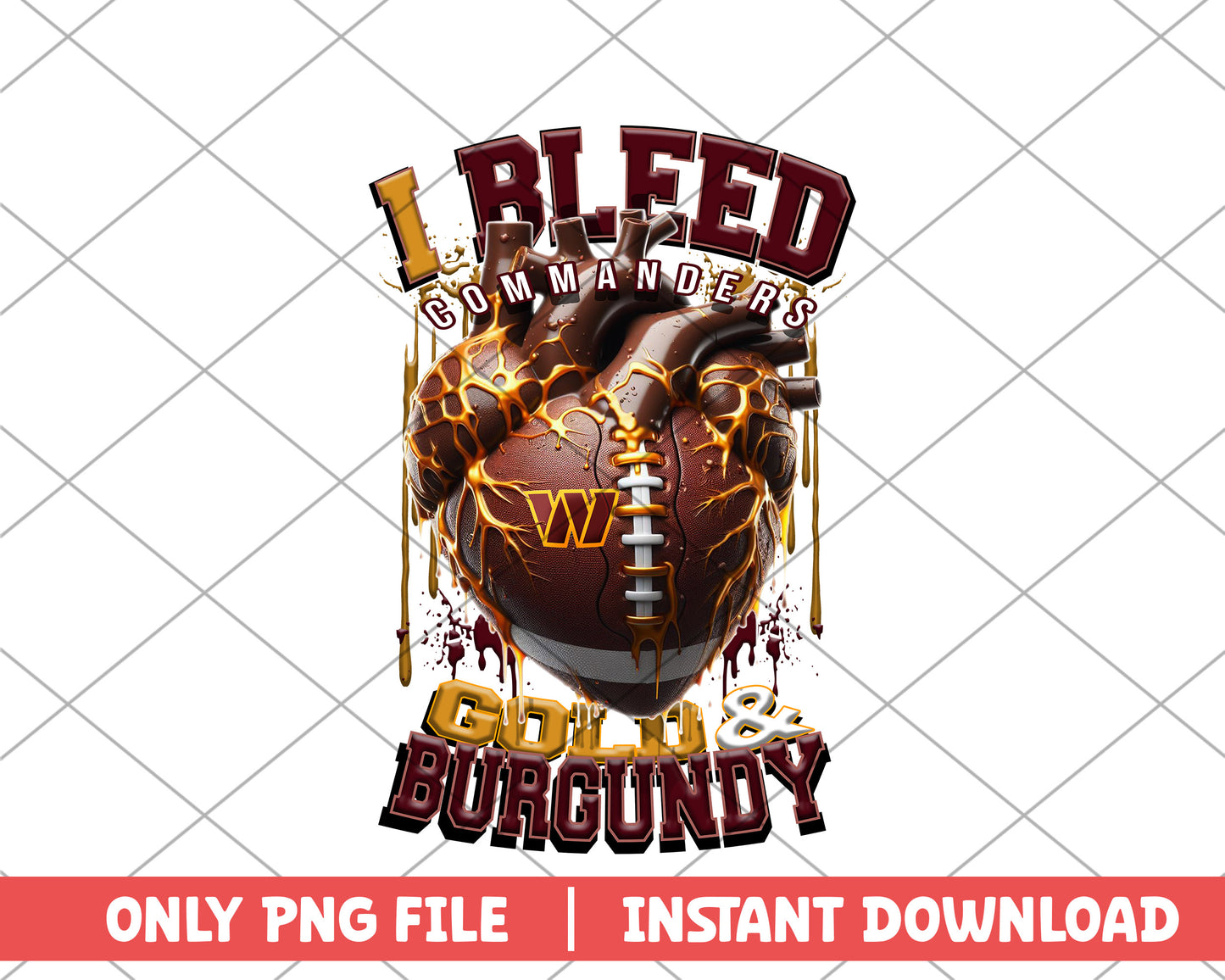 I bleed commanders gold & burgundypng, Washington Commanders png