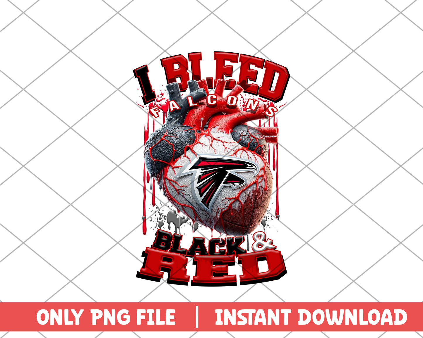 I bleed falcons black & red png, Atlanta Falcons png