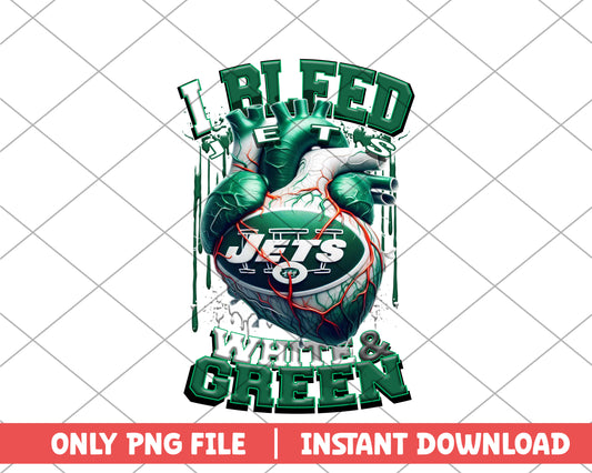 I bleed jets white & green png, New York Jets png