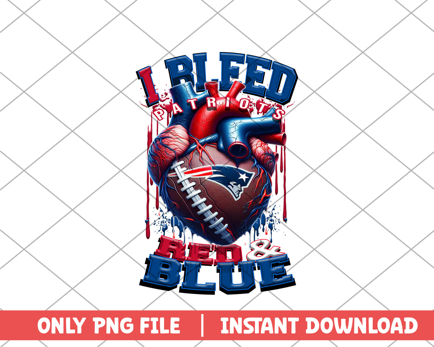 I bleed patriots red & blue png, New England Patriots png