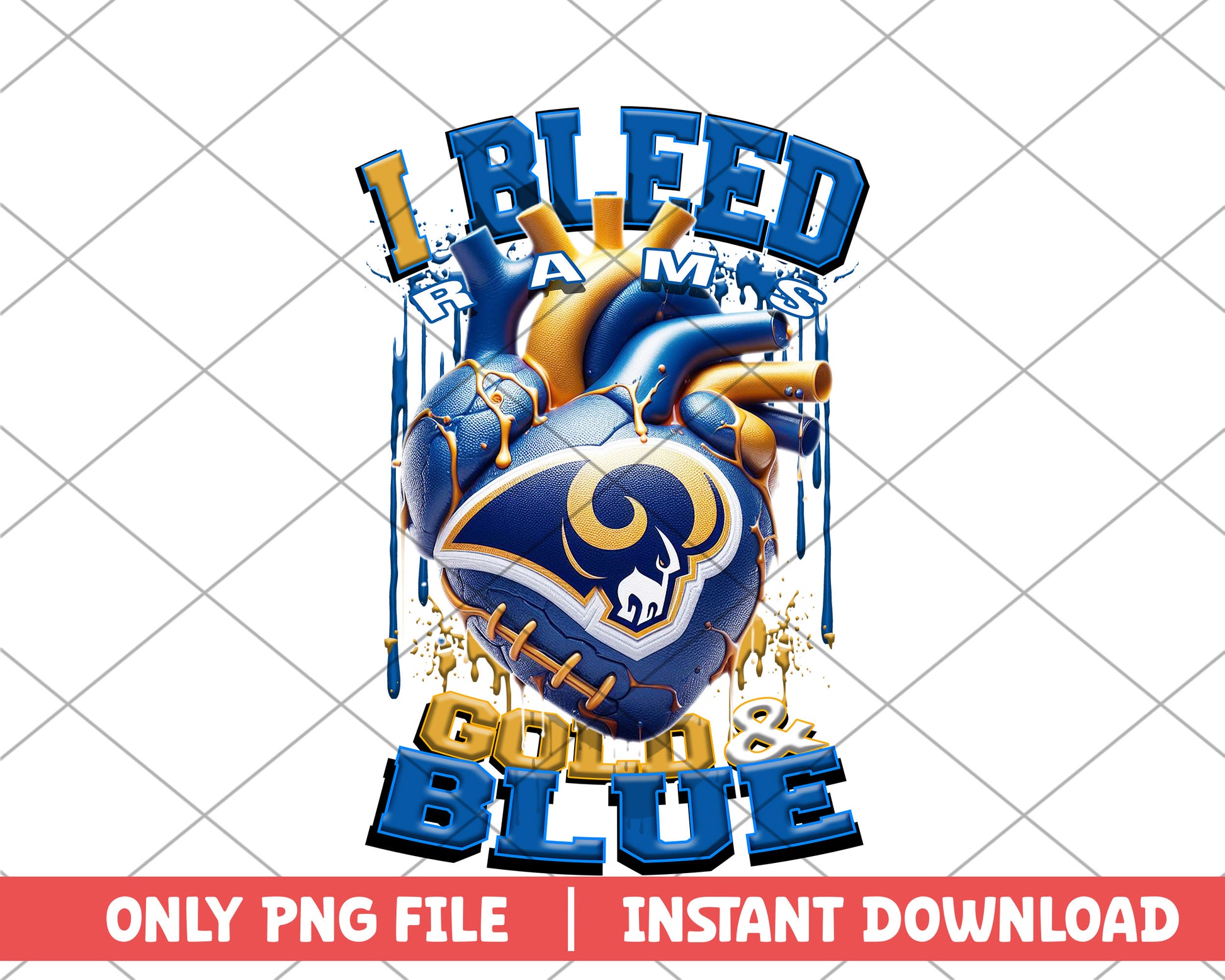 I bleed rams gold & blue png, Los Angeles Rams png