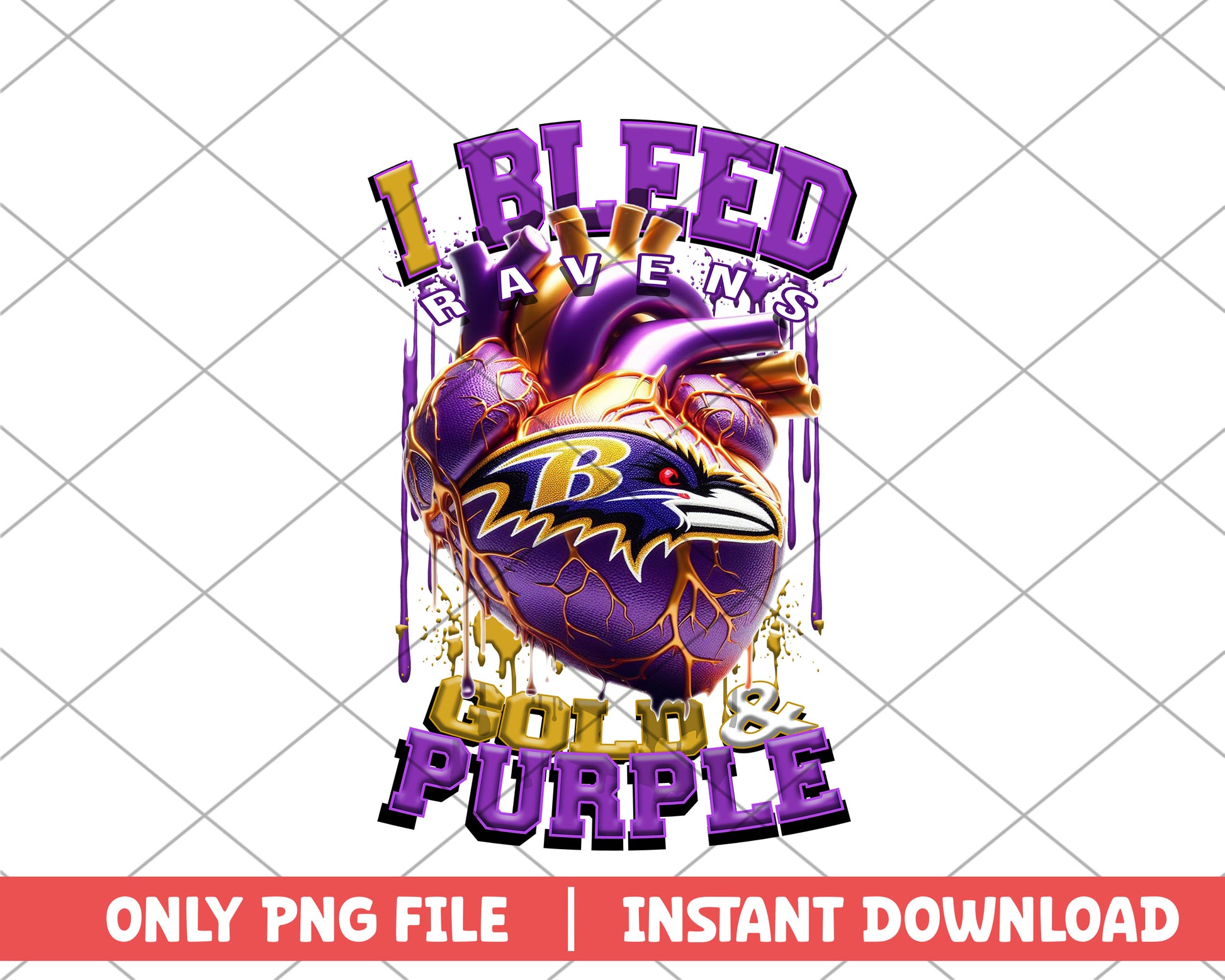 I bleed ravens gold & purple png, Baltimore Ravens png